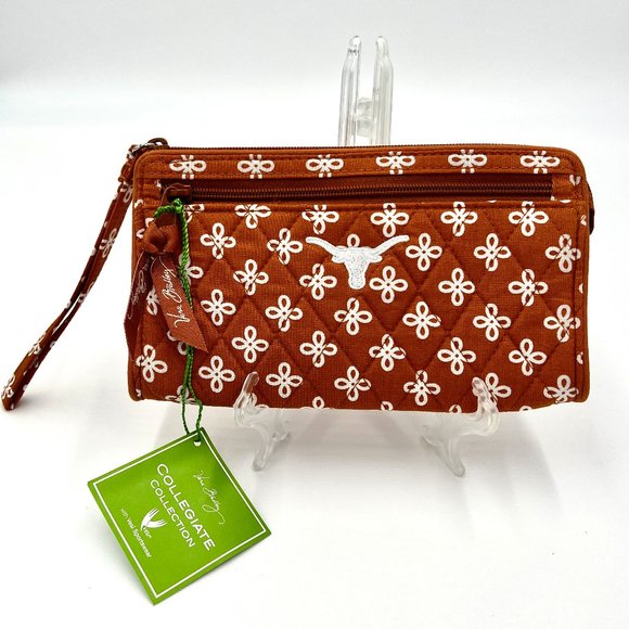 Vera Bradley University of Texas Front Zip Wristlet - Picture 3 of 16